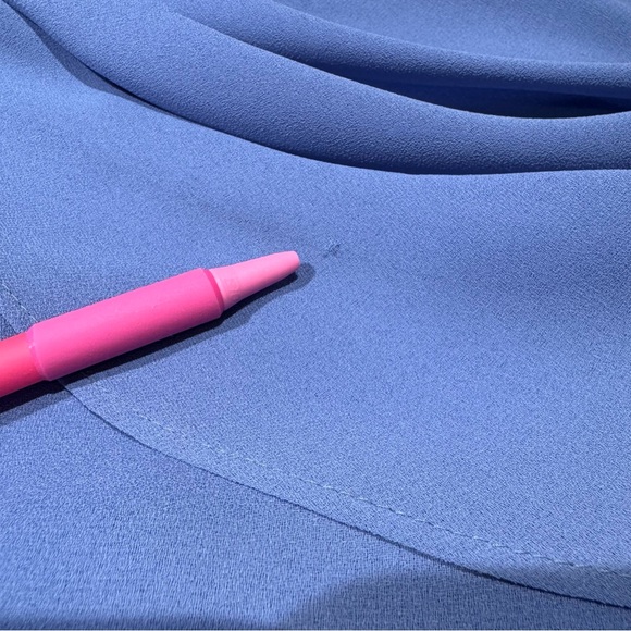 Johnny Appleseed's Sheer Scalloped Neckline Long Sleeve Periwinkle Dress Size 14 - Picture 9 of 9